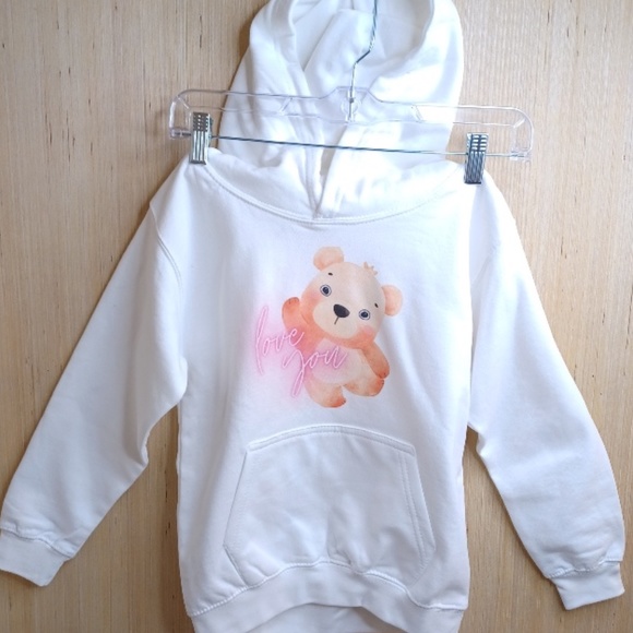Children Hoodie. "Love You" Teddie Bear Design. Size 6 - 7 - Picture 1 of 15
